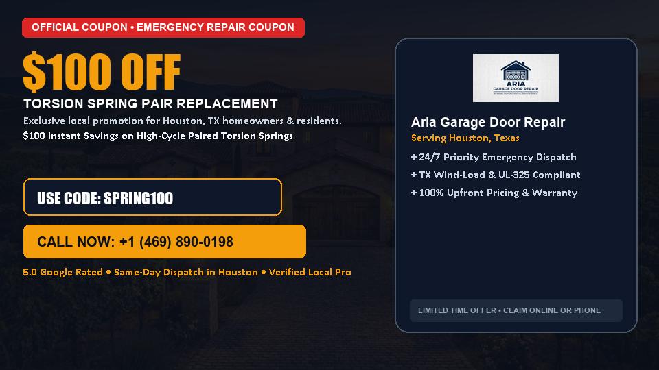 Aria Garage Door Repair $100 OFF Dual Torsion Spring Replacement