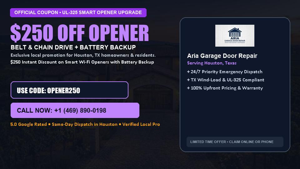 Aria Garage Door Repair $250 OFF Premium LiftMaster Opener Installation